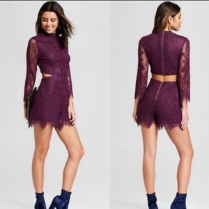 Long sleeve lace romper